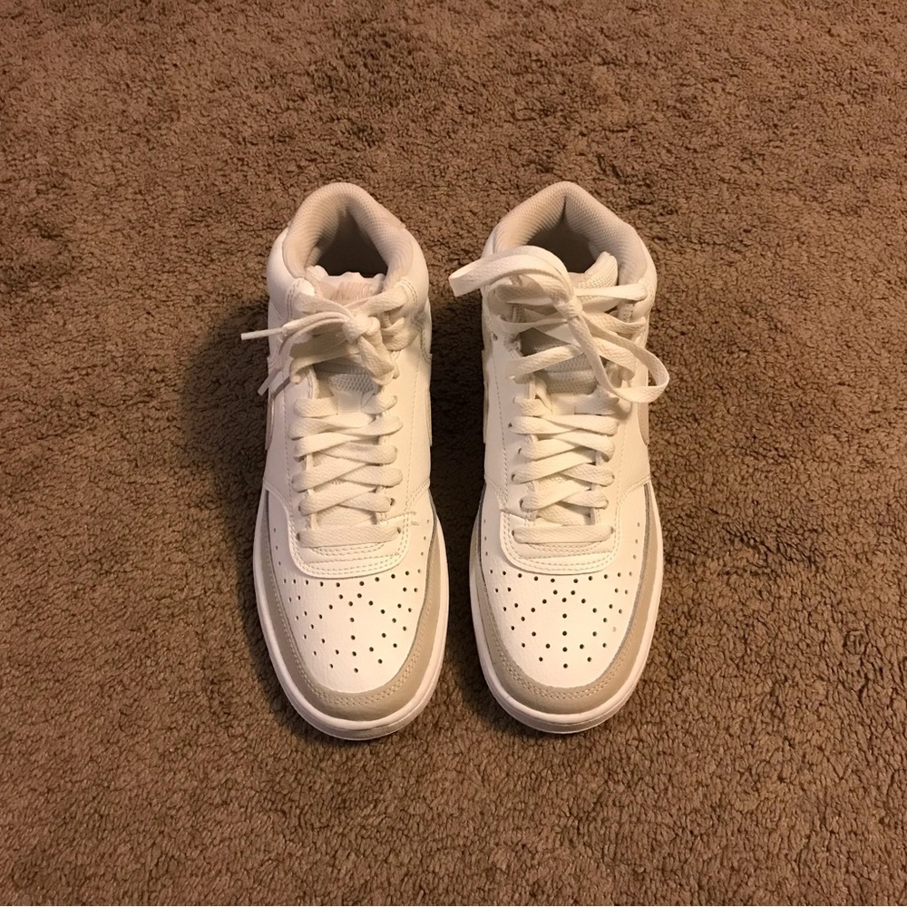 NWOT Nike Wmns Court Vision Mid 'White Light Orewood Brown'